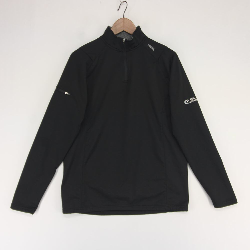 UNRL Elite Pullover Mens M Black Quarter Zip Performance Athletic TCO Logo